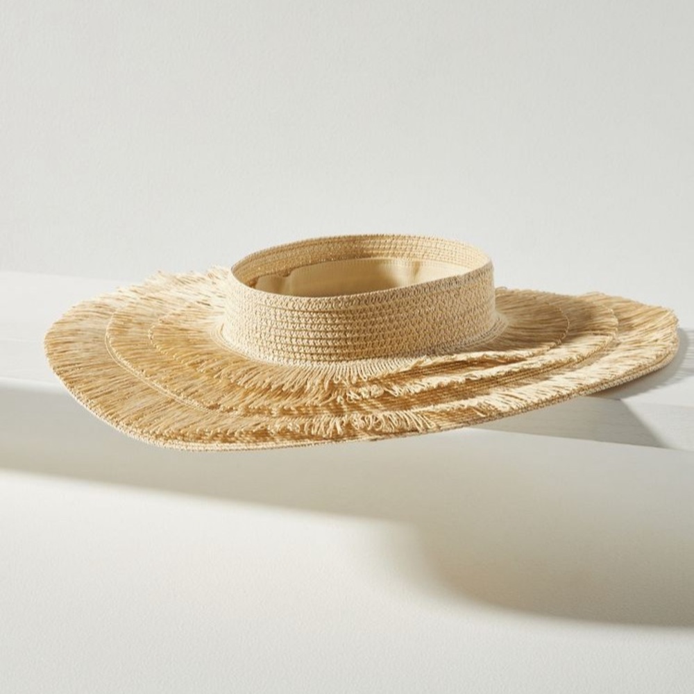 Anthropologie Tan Wide-Brimmed Hat